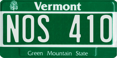 VT license plate NOS410