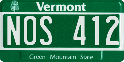 VT license plate NOS412