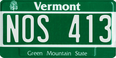 VT license plate NOS413