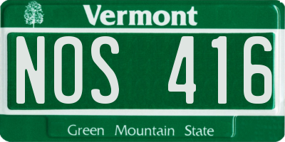 VT license plate NOS416