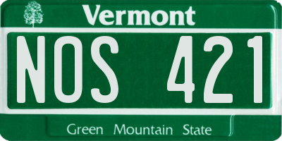 VT license plate NOS421