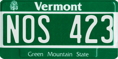 VT license plate NOS423