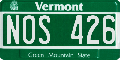 VT license plate NOS426