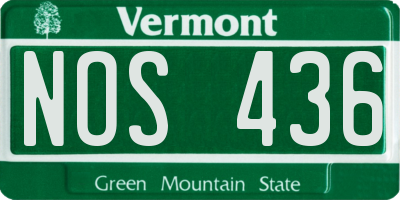 VT license plate NOS436