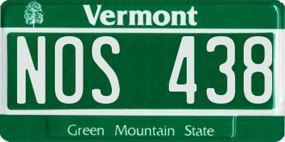 VT license plate NOS438