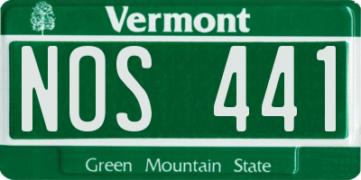 VT license plate NOS441