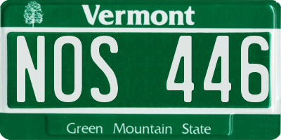 VT license plate NOS446