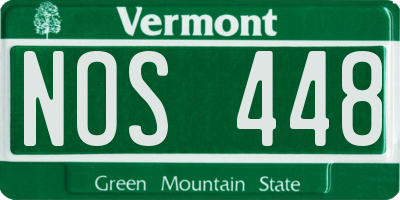 VT license plate NOS448