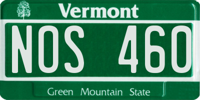 VT license plate NOS460