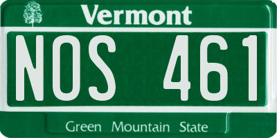 VT license plate NOS461