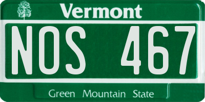 VT license plate NOS467