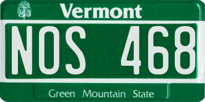 VT license plate NOS468