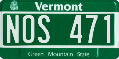 VT license plate NOS471