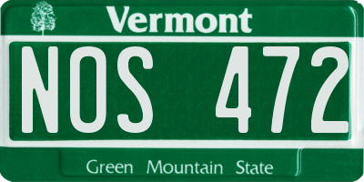VT license plate NOS472