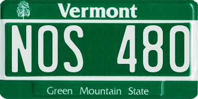 VT license plate NOS480