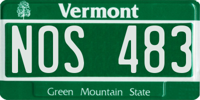 VT license plate NOS483