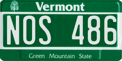 VT license plate NOS486