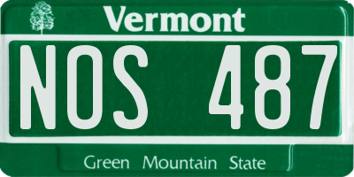 VT license plate NOS487