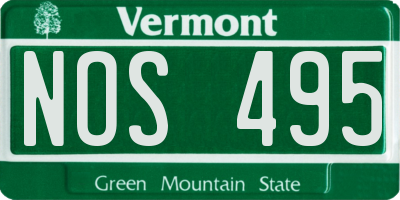 VT license plate NOS495