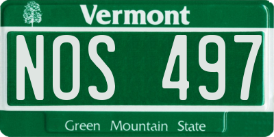 VT license plate NOS497