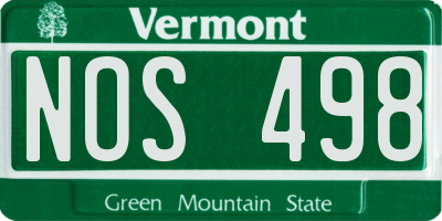 VT license plate NOS498