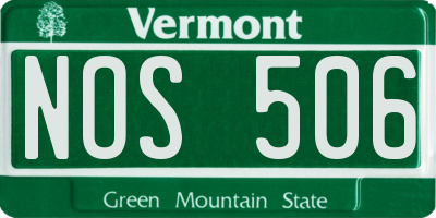 VT license plate NOS506