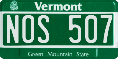 VT license plate NOS507