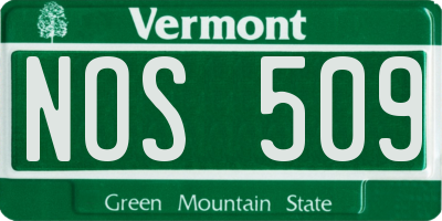 VT license plate NOS509