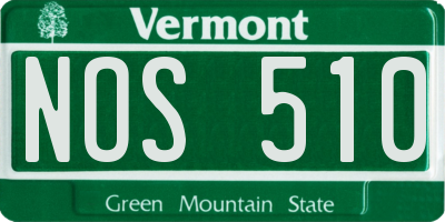 VT license plate NOS510