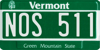 VT license plate NOS511