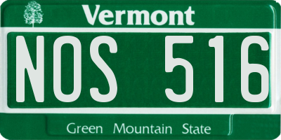 VT license plate NOS516