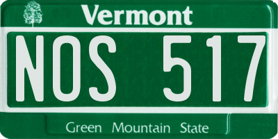 VT license plate NOS517