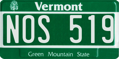 VT license plate NOS519