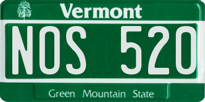 VT license plate NOS520