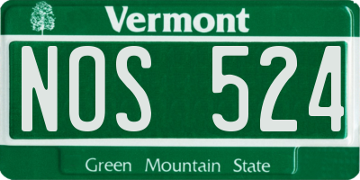 VT license plate NOS524
