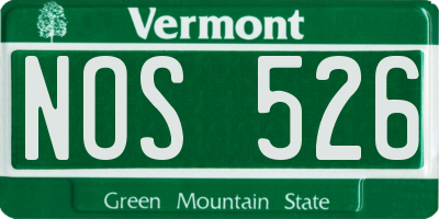 VT license plate NOS526