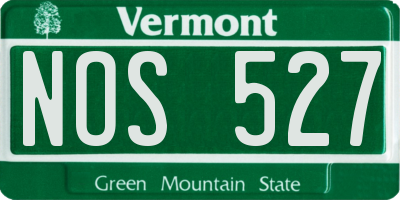 VT license plate NOS527