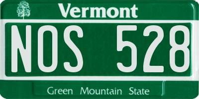 VT license plate NOS528