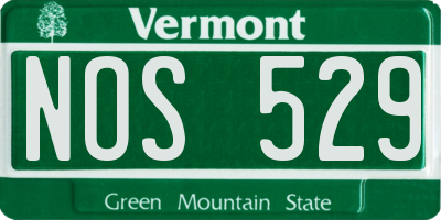 VT license plate NOS529