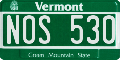 VT license plate NOS530
