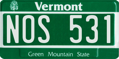 VT license plate NOS531