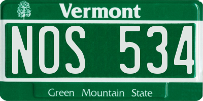 VT license plate NOS534