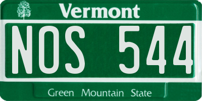 VT license plate NOS544
