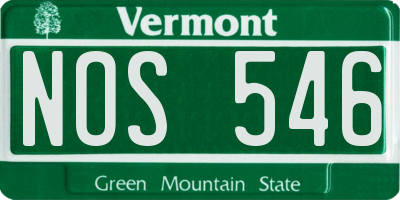 VT license plate NOS546