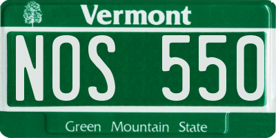 VT license plate NOS550