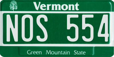 VT license plate NOS554