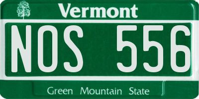 VT license plate NOS556