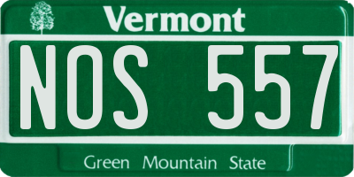 VT license plate NOS557