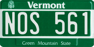 VT license plate NOS561