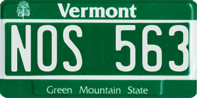 VT license plate NOS563